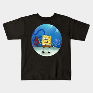 My yellow square friend round design Kids T-Shirt